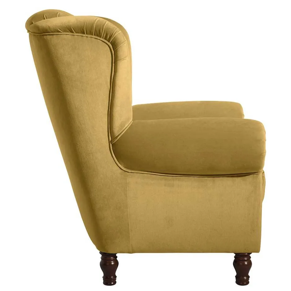 Wohnen Chesterfield Ohrenbackensessel aus Samtvelours - Gregg