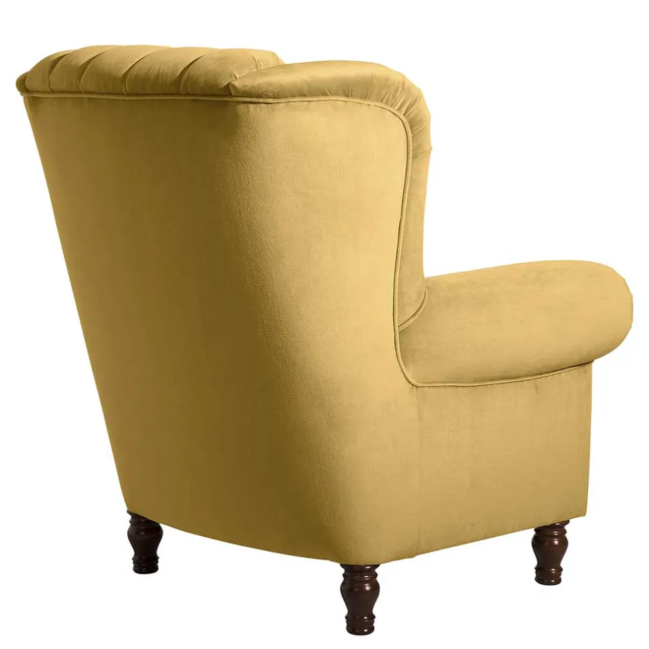 Wohnen Chesterfield Ohrenbackensessel aus Samtvelours - Gregg