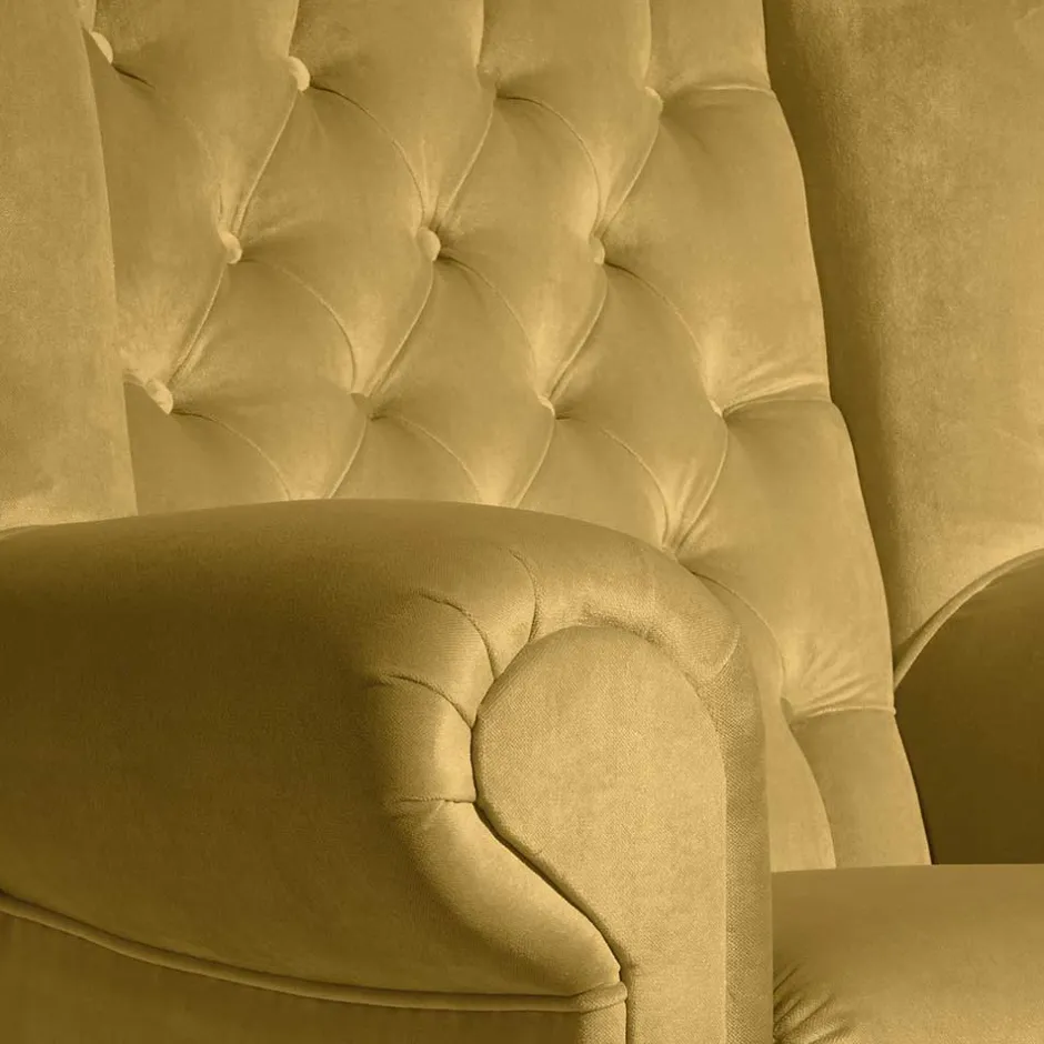 Wohnen Chesterfield Ohrenbackensessel aus Samtvelours - Gregg