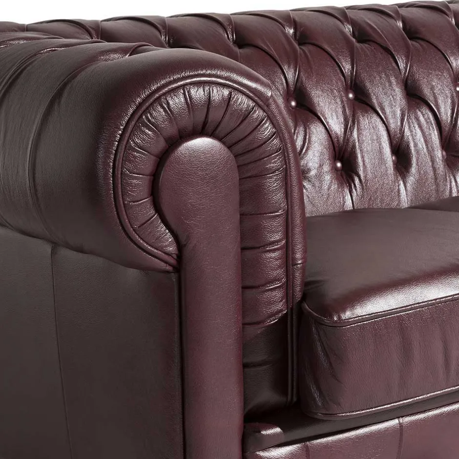 Chesterfield Polstergarnitur aus Leder - Geoloro (dreiteilig)^Wohnen New