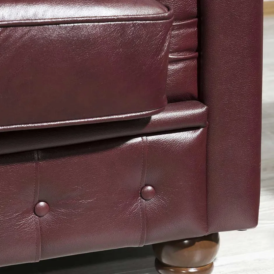 Chesterfield Polstergarnitur aus Leder - Geoloro (dreiteilig)^Wohnen New