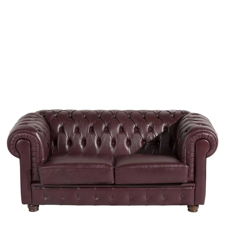 Chesterfield Polstergarnitur aus Leder - Geoloro (dreiteilig)^Wohnen New