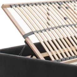 Chesterfield Samtbett in Anthrazit - Satos^Wohnen Outlet