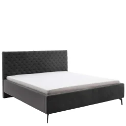 Chesterfield Samtbett in Anthrazit - Satos^Wohnen Outlet