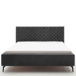 Chesterfield Samtbett in Anthrazit - Satos^Wohnen Outlet