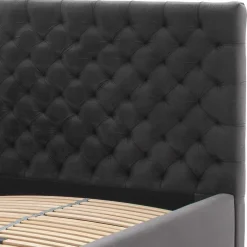 Chesterfield Samtbett in Anthrazit - Satos^Wohnen Outlet