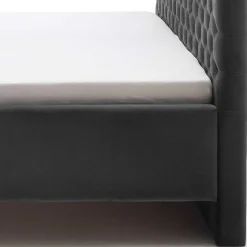 Chesterfield Samtbett in Anthrazit - Satos^Wohnen Outlet