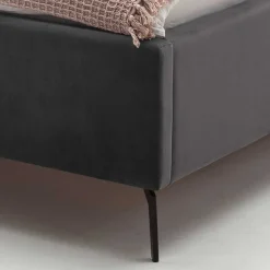 Chesterfield Samtbett in Anthrazit - Satos^Wohnen Outlet
