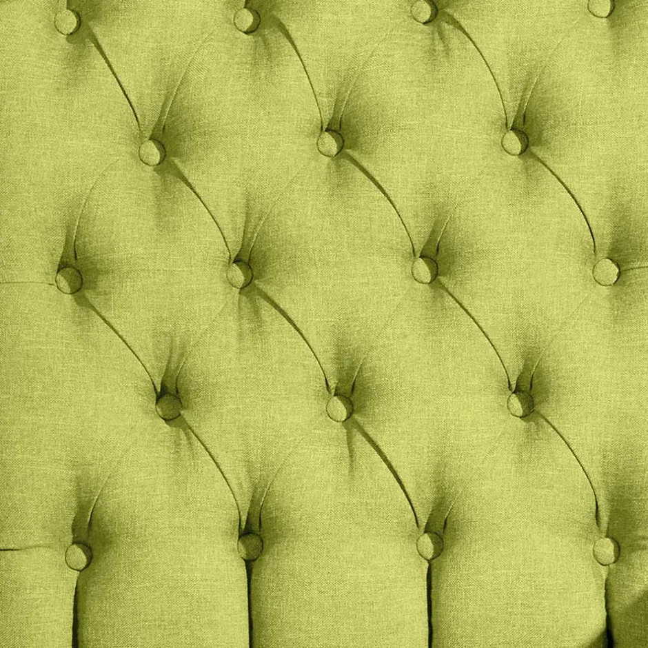 Chesterfield Sessel in Gelbgrün und Nussbaum - Prenza^Wohnen New