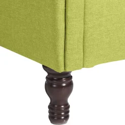 Chesterfield Sessel in Gelbgrün und Nussbaum - Prenza^Wohnen New