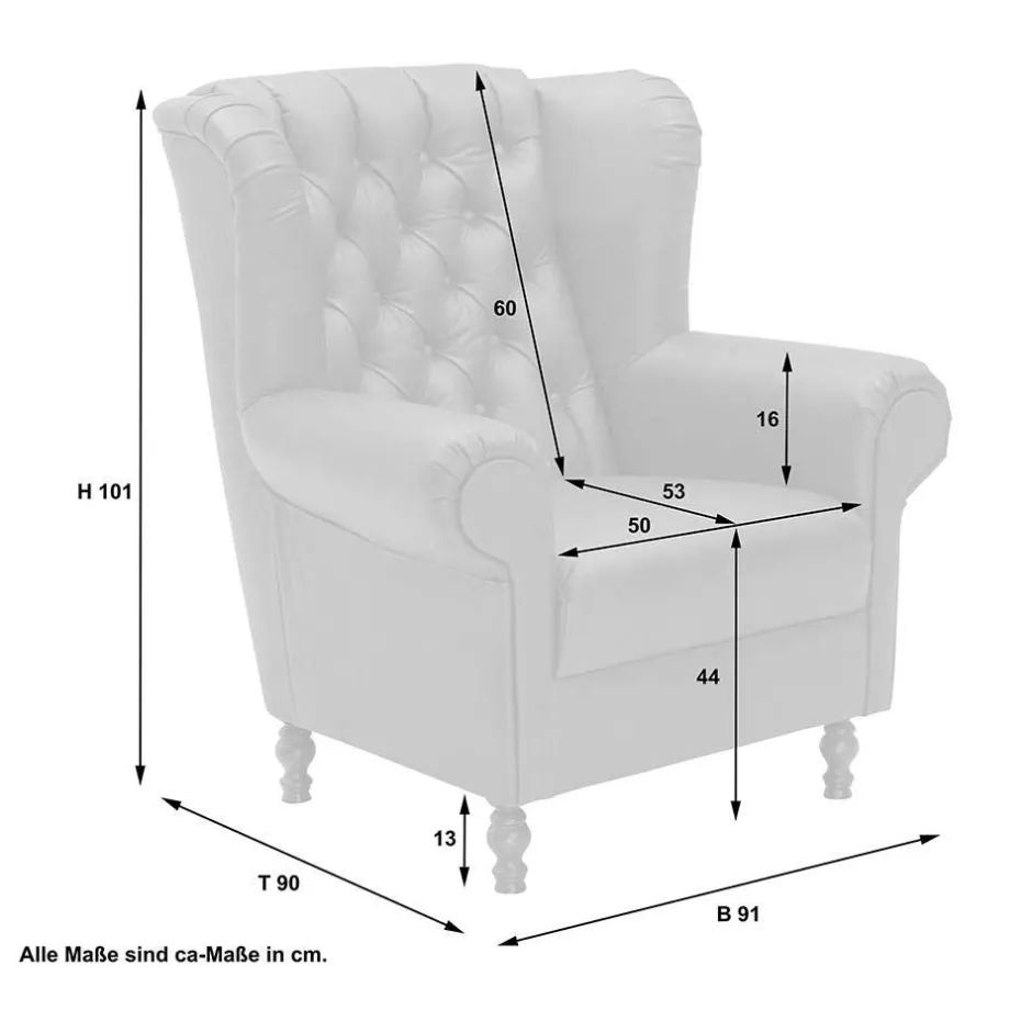Chesterfield Sessel in Gelbgrün und Nussbaum - Prenza^Wohnen New