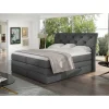 Wohnen Chesterfield Stoff-Boxspringbett in Dunkelgrau - Cleva