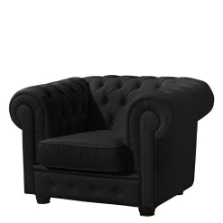 Wohnen Chesterfield-Sessel in Schwarz Kunstleder - Riscos