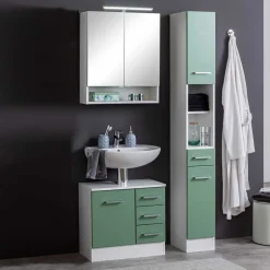 Wohnen 85cm Bad Serie Möbelset in Grün - Loenixa (dreiteilig)