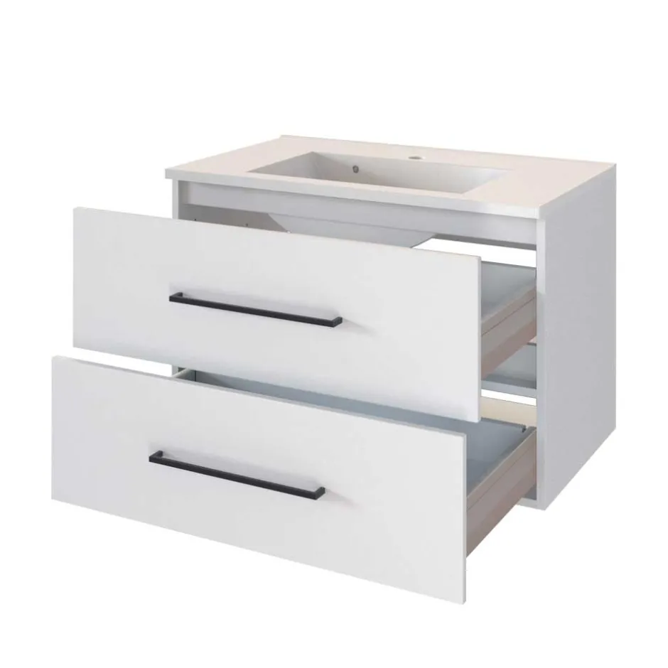 Wohnen 80cm Bad Waschplatz in Weiß - Maney