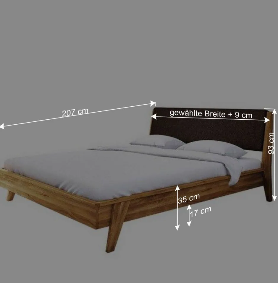 Wohnen 190cm Bettrahmen aus Holz Wildeiche massiv - Hardus