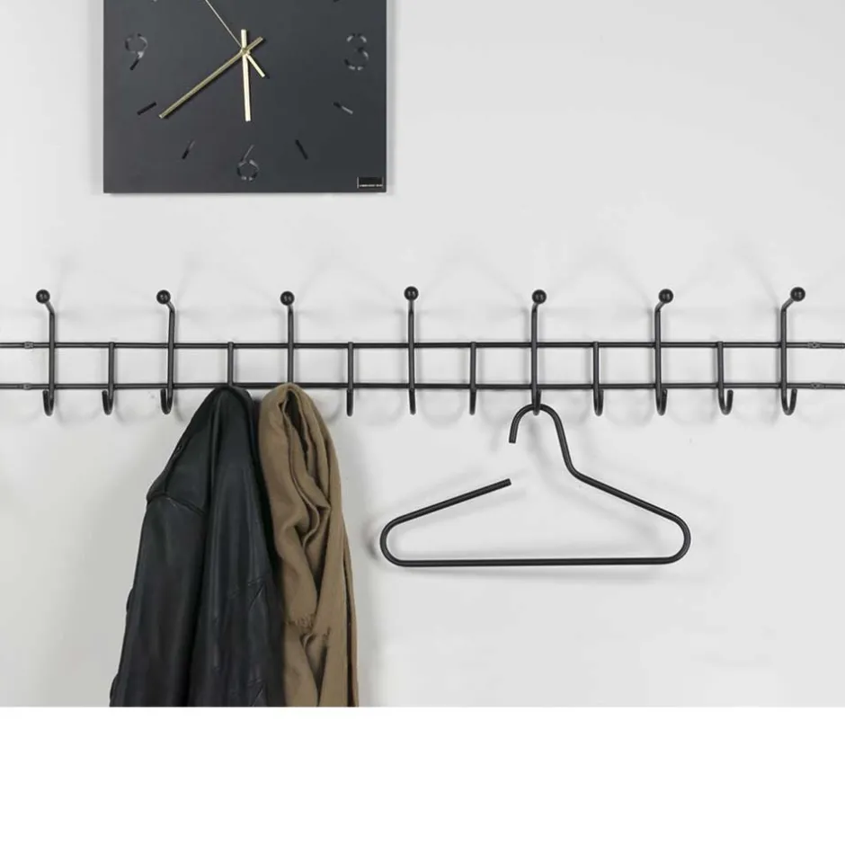 119cm breite Hakenleiste aus schwarzem Stahl - Davadus^Wohnen Hot