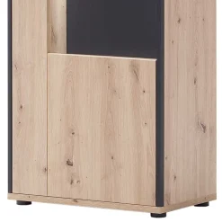 63cm breite Standvitrine in Eiche Holz Dekor - Nikdus^Wohnen Hot