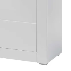 100cm breite Vitrine in Weiß Hochglanz Mextra mit Beton Dekor abgesetzt^Wohnen New