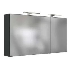 Wohnen 120cm breiter Badezimmer Spiegelschrank in Grau - Endely