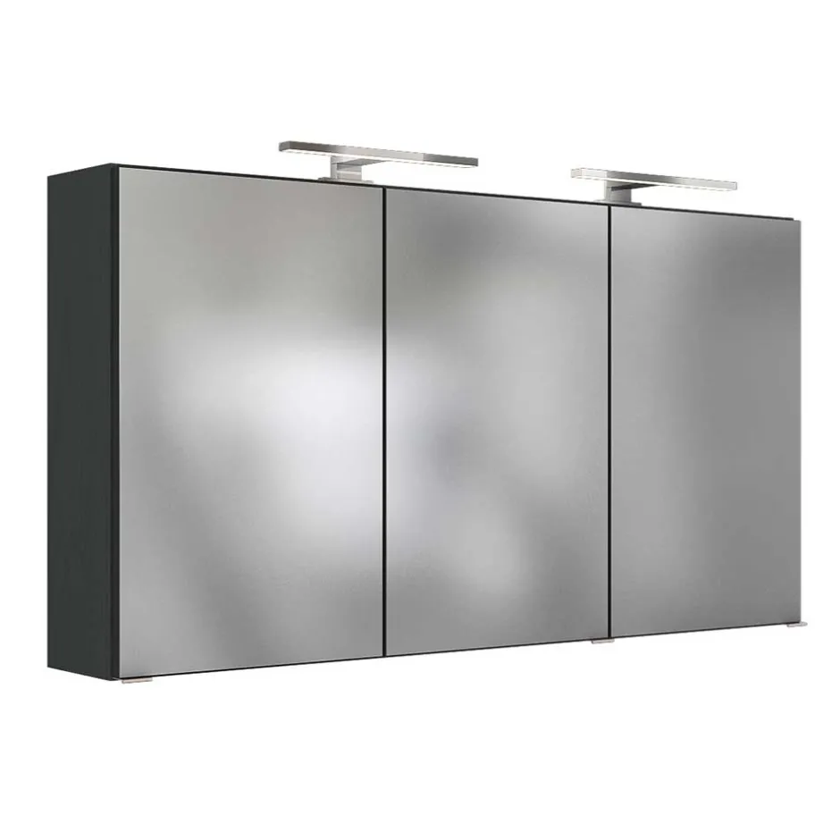 Wohnen 120cm breiter Badezimmer Spiegelschrank in Grau - Endely