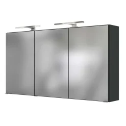 Wohnen 120cm breiter Badezimmer Spiegelschrank in Grau - Endely