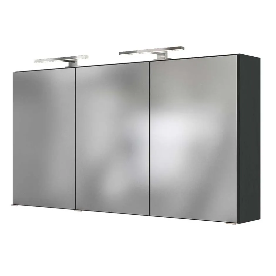 Wohnen 120cm breiter Badezimmer Spiegelschrank in Grau - Endely