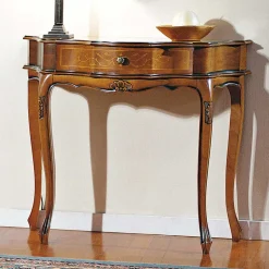 88cm breiter Konsolentisch Nussbaum Furnier Agosto im Barockstil^Wohnen Outlet