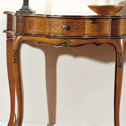 88cm breiter Konsolentisch Nussbaum Furnier Agosto im Barockstil^Wohnen Outlet