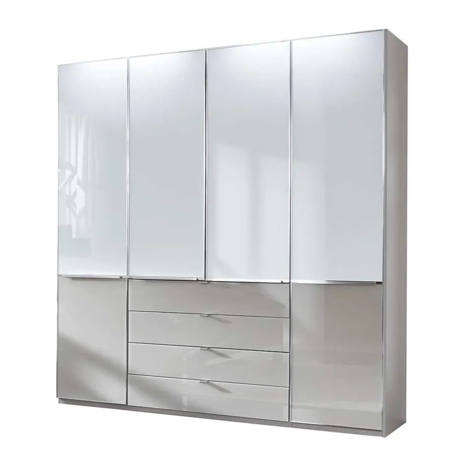 198cm breiter Schrank in Weiß & Hellgrau - Pascan^Wohnen Outlet