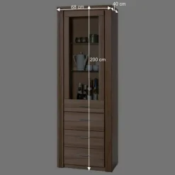 Wohnen 68cm breiter Vitrinenschrank in Kernbuche - Uhelia