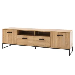 Wohnen 201cm breites Lowboard für TV in Wildeiche - Truvisas
