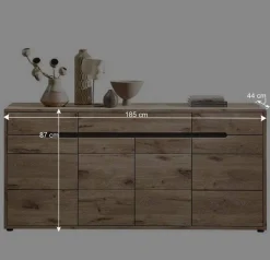 185cm breites Sideboard in Wildeiche Holzdekor - Zelio^Wohnen Outlet