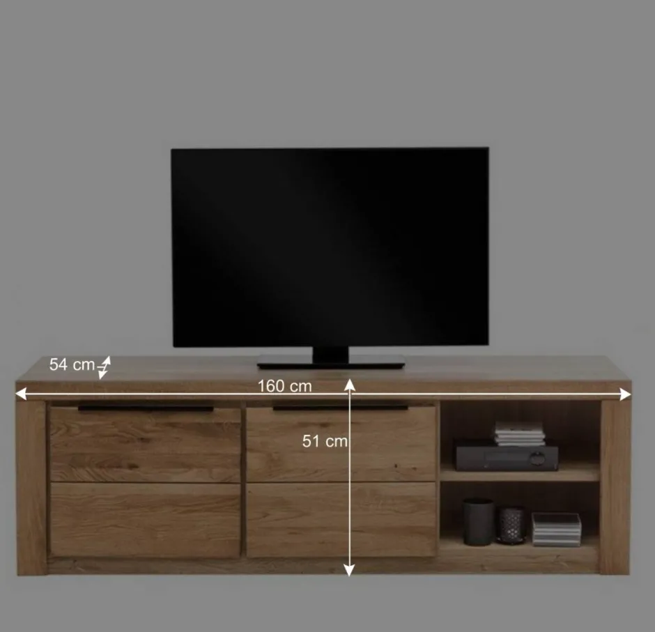 Wohnen 160cm breites TV Lowboard mit Doppeltür - Nelenia