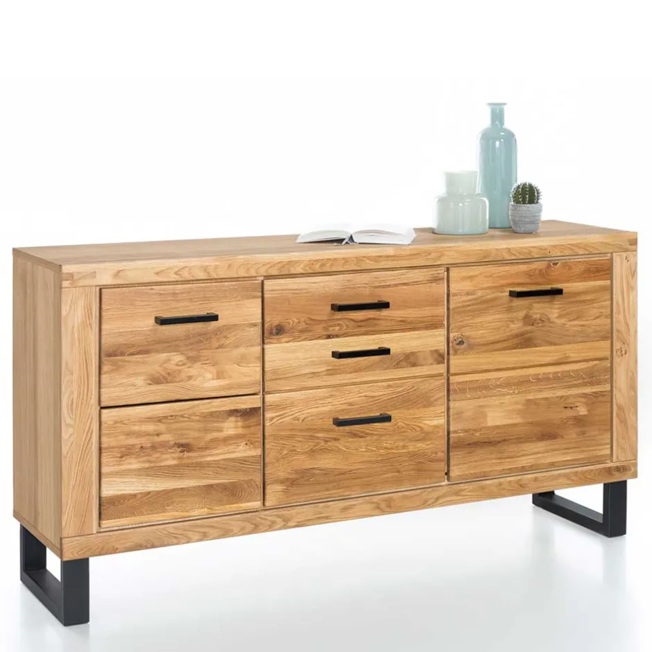 Wohnen 158cm Design Sideboard in Wildeiche teilmassiv - Arello