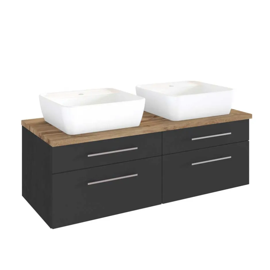 120cm Doppelwaschplatz in Grau Wildeiche - Estregos^Wohnen Online