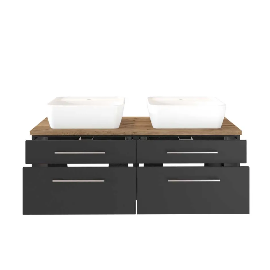 120cm Doppelwaschplatz in Grau Wildeiche - Estregos^Wohnen Online