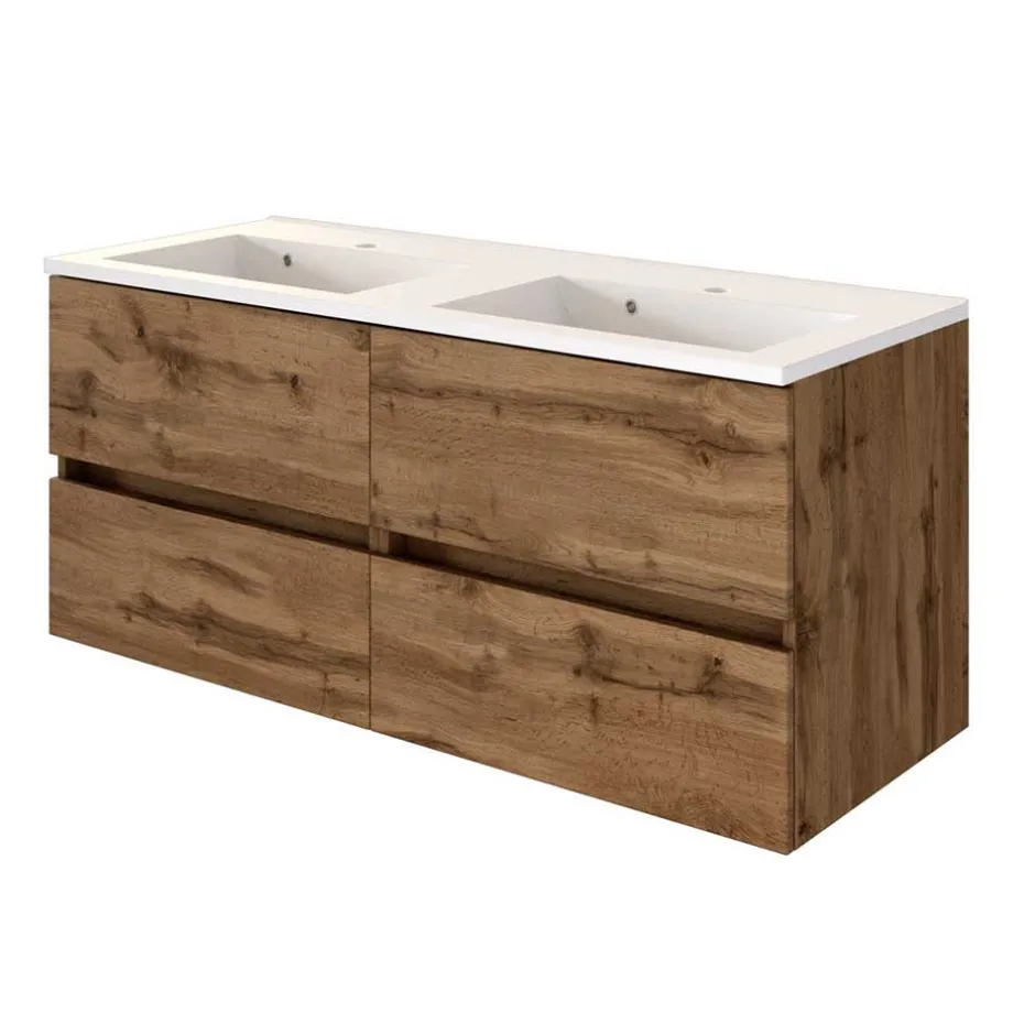 Wohnen 120cm Doppelwaschtisch in Wildeiche - Iliam