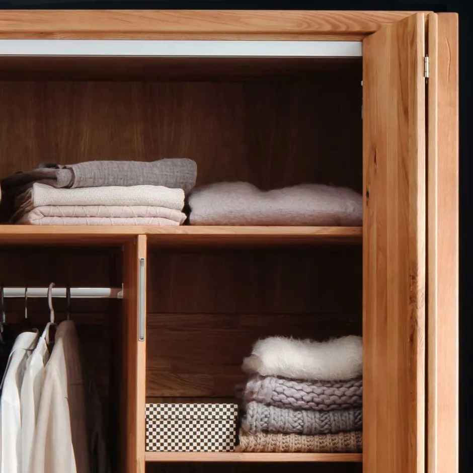 Wohnen 246cm Falttüren-Kleiderschrank Wildeiche - Mascadona