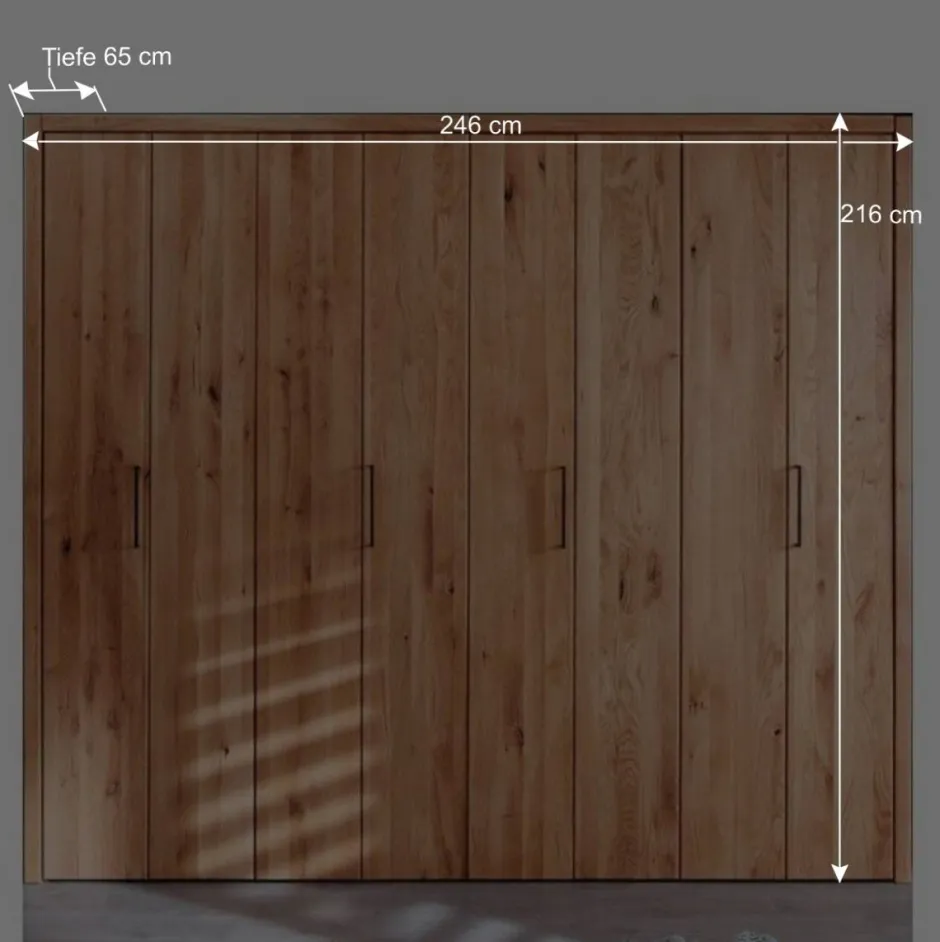 Wohnen 246cm Falttüren-Kleiderschrank Wildeiche - Mascadona