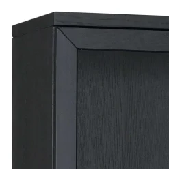 Wohnen 195cm hohe Industry Vitrine in Schwarz - Meciva