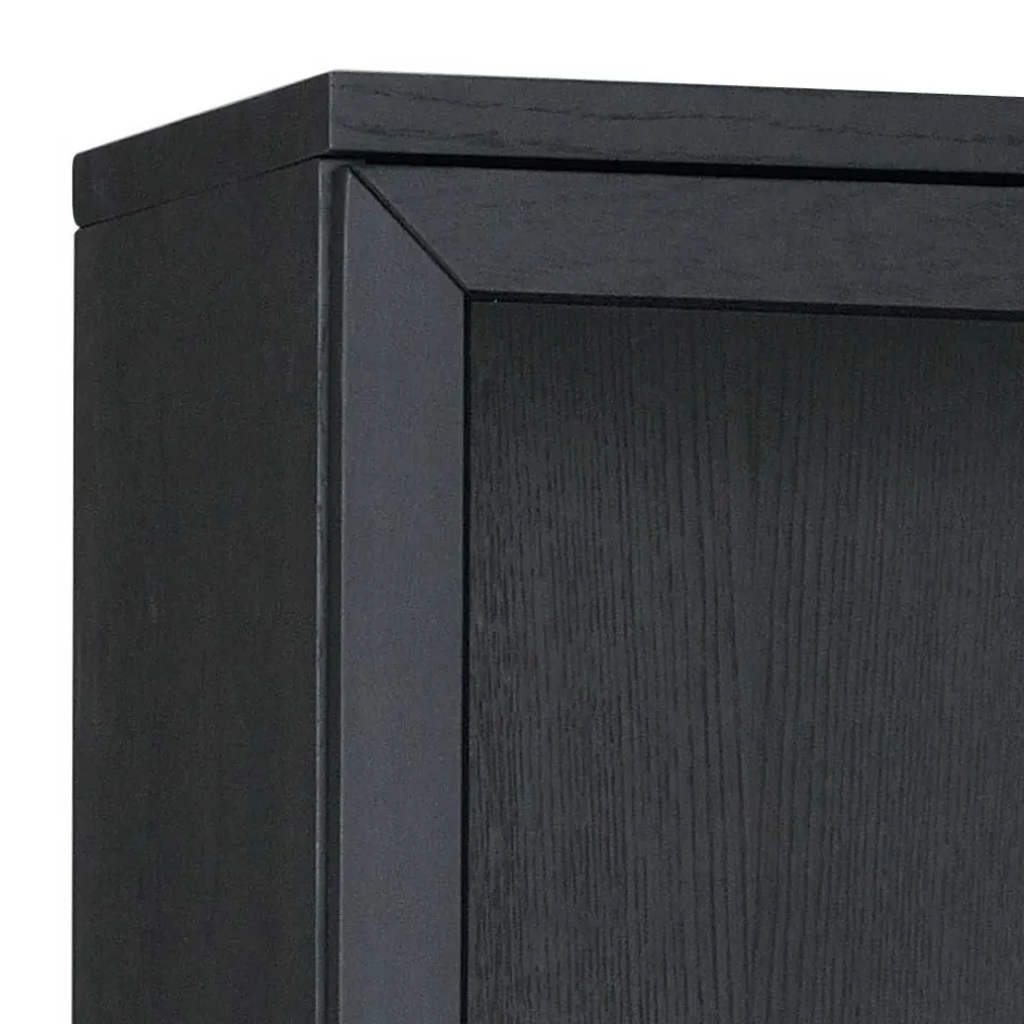 Wohnen 195cm hohe Industry Vitrine in Schwarz - Meciva