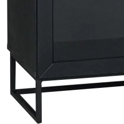 Wohnen 195cm hohe Industry Vitrine in Schwarz - Meciva