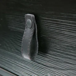 Wohnen 74cm hohe Nachtkonsole in Schwarz lackiert - Fronco