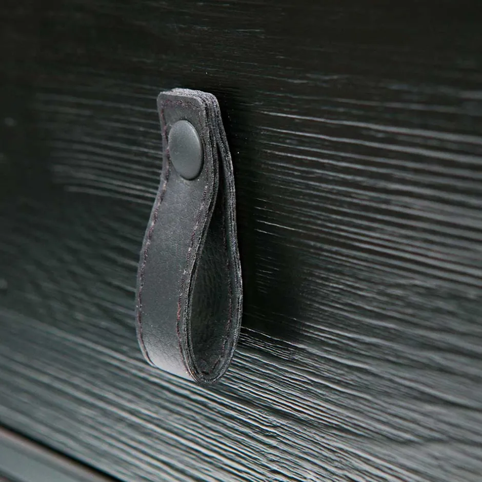 Wohnen 74cm hohe Nachtkonsole in Schwarz lackiert - Fronco