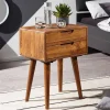 Wohnen 66cm hohe Retro Nachtkommode aus Holz - Verlago