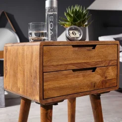 Wohnen 66cm hohe Retro Nachtkommode aus Holz - Verlago