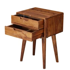 Wohnen 66cm hohe Retro Nachtkommode aus Holz - Verlago