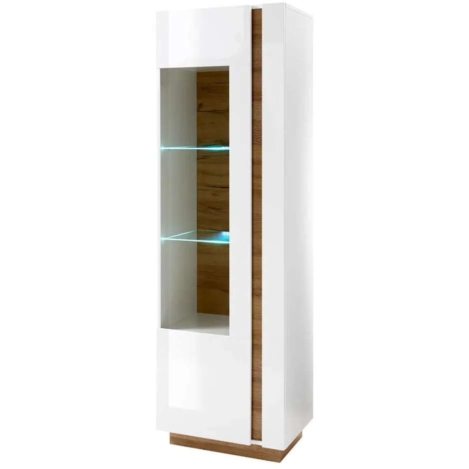 Wohnen 194cm hohe Vitrine zweifarbig - Myrda I
