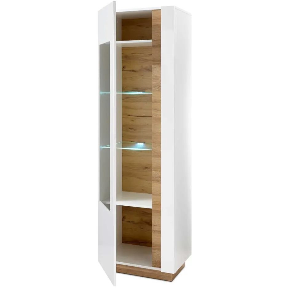 Wohnen 194cm hohe Vitrine zweifarbig - Myrda I